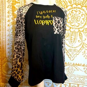 Fun animal print Halloween blouse day size S